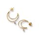 Crescent Moon Earring For women, Natural Labradorite beads stone 22k gold plated